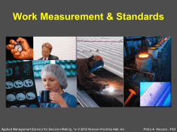 Work Measurement &amp; Standards