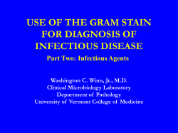 USE OF THE GRAM STAIN FOR DIAGNOSIS OF INFECTIOUS DISEASE