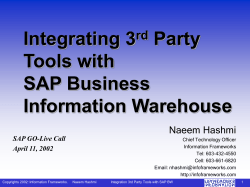 Integrating 3 Party Tools with SAP Business