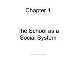 Chapter 1 The School as a Social System