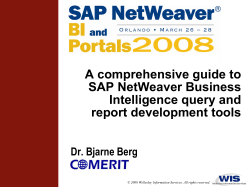 A comprehensive guide to SAP NetWeaver Business Intelligence query and report development tools