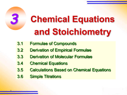 3 Chemical Equations and Stoichiometry