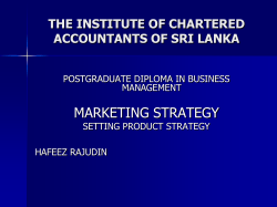 MARKETING STRATEGY THE INSTITUTE OF CHARTERED ACCOUNTANTS OF SRI LANKA