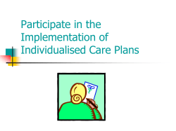Participate in the Implementation of Individualised Care Plans