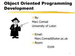 Object Oriented Programming Development  By: