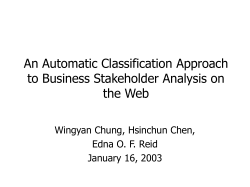 An Automatic Classification Approach to Business Stakeholder Analysis on the Web