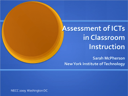 Assessment of ICTs in Classroom Instruction Sarah McPherson