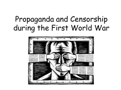 Propaganda and Censorship during the First World War