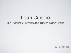Lean Cuisine ’s Entry into the Turkish Market Place The Product