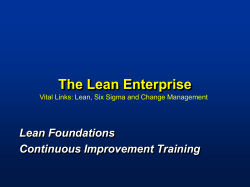 The Lean Enterprise Lean Foundations Continuous Improvement Training