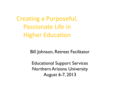 Creating a Purposeful, Passionate Life in Higher Education
