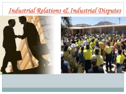 Industrial Relations &amp; Industrial Disputes