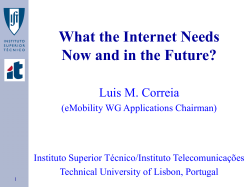 What the Internet Needs Now and in the Future? Luis M. Correia