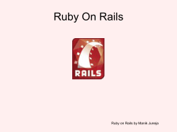 Ruby On Rails Ruby on Rails by Manik Juneja