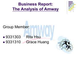 Business Report: The Analysis of Amway Group Member: