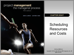 Scheduling Resources and Costs CHAPTER EIGHT