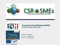 Corporate Social Responsibility! Success through responsibility Prof. Dr. B. Hekman