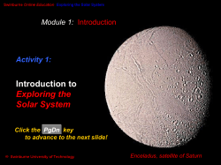 Introduction to Exploring the Solar System Module 1: