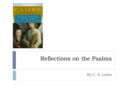 Reflections on the Psalms By C. S. Lewis