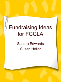 Fundraising Ideas for FCCLA Sandra Edwards Susan Heller