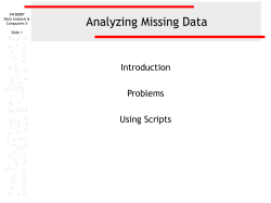 Analyzing Missing Data Introduction Problems Using Scripts