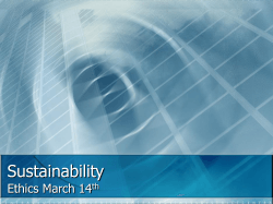 Sustainability Ethics March 14 th