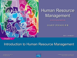 Human Resource Management Introduction to Human Resource Management 1