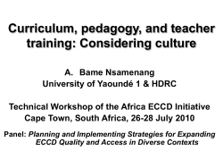 Curriculum, pedagogy, and teacher training: Considering culture
