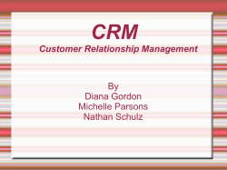 CRM Customer Relationship Management By Diana Gordon