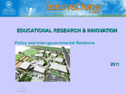 EDUCATIONAL RESEARCH &amp; INNOVATION 2011 Policy and Inter-governmental Relations
