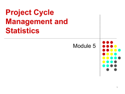 Project Cycle Management and Statistics Module 5