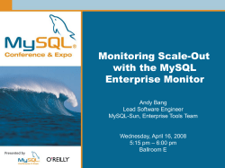 Monitoring Scale-Out with the MySQL Enterprise Monitor