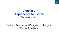 Chapter 2: Approaches to System Development 2