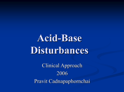 Acid-Base Disturbances Clinical Approach 2006