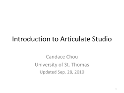 Introduction to Articulate Studio Candace Chou University of St. Thomas