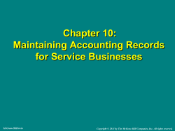 Chapter 10: Maintaining Accounting Records for Service Businesses McGraw-Hill/Irwin