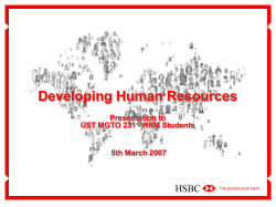 Developing Human Resources Presentation to UST MGTO 231 - HRM Students