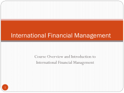 International Financial Management Course Overview and Introduction to 1