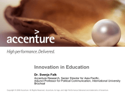Innovation in Education Dr. Svenja Falk