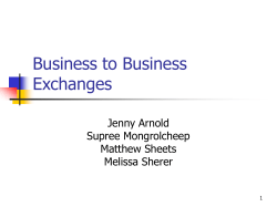 Business to Business Exchanges Jenny Arnold Supree Mongrolcheep