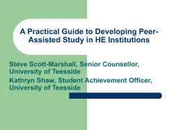 A Practical Guide to Developing Peer- Assisted Study in HE Institutions