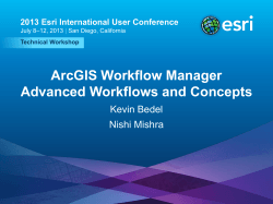 ArcGIS Workflow Manager Advanced Workflows and Concepts Kevin Bedel Nishi Mishra