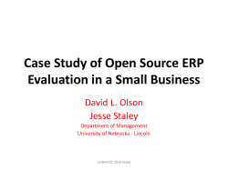 Case Study of Open Source ERP Evaluation in a Small Business