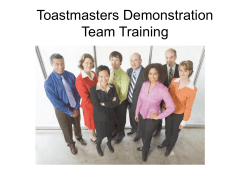 Toastmasters Demonstration Team Training
