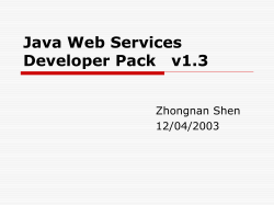 Java Web Services Developer Pack   v1.3 Zhongnan Shen 12/04/2003