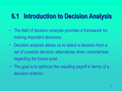 6.1   Introduction to Decision Analysis