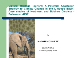 Cultural Heritage Tourism: A Potential Adaptation