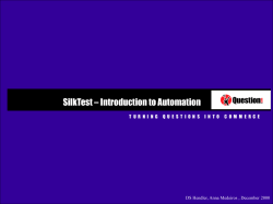 SilkTest – Introduction to Automation