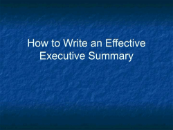 How to Write an Effective Executive Summary