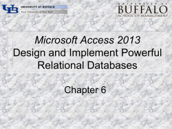 Microsoft Access 2013 Design and Implement Powerful Relational Databases Chapter 6